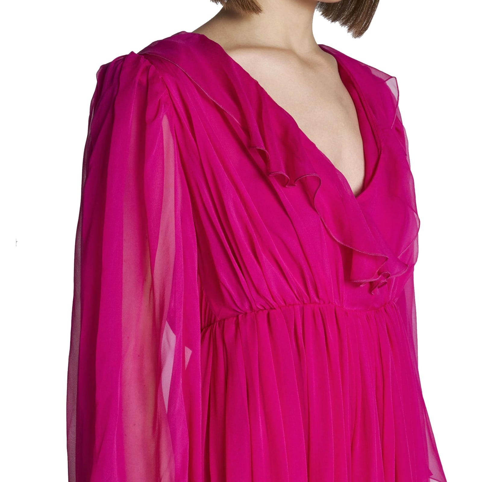 Gucci Silk Midi Dress In Pink