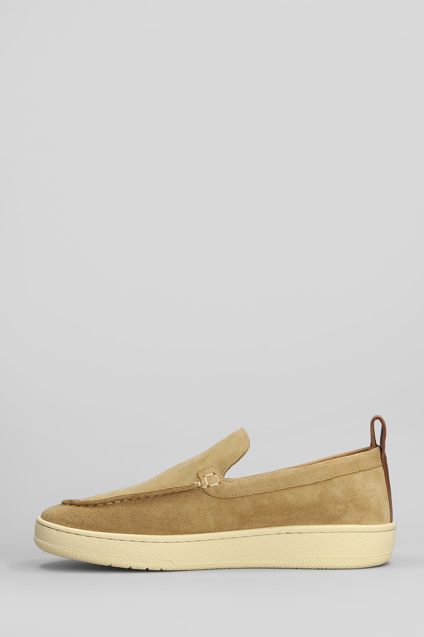 Lanvin Suede Slipper Loafers Dark Beige