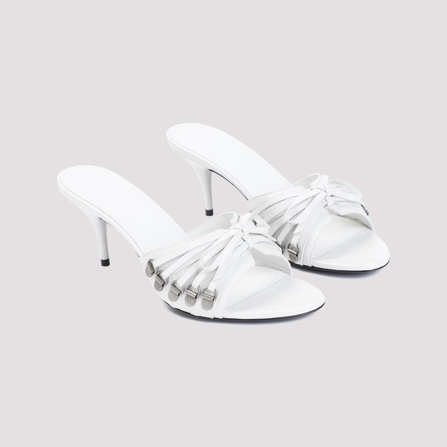 Shop Balenciaga Cagole Sandals In Optic White Silver