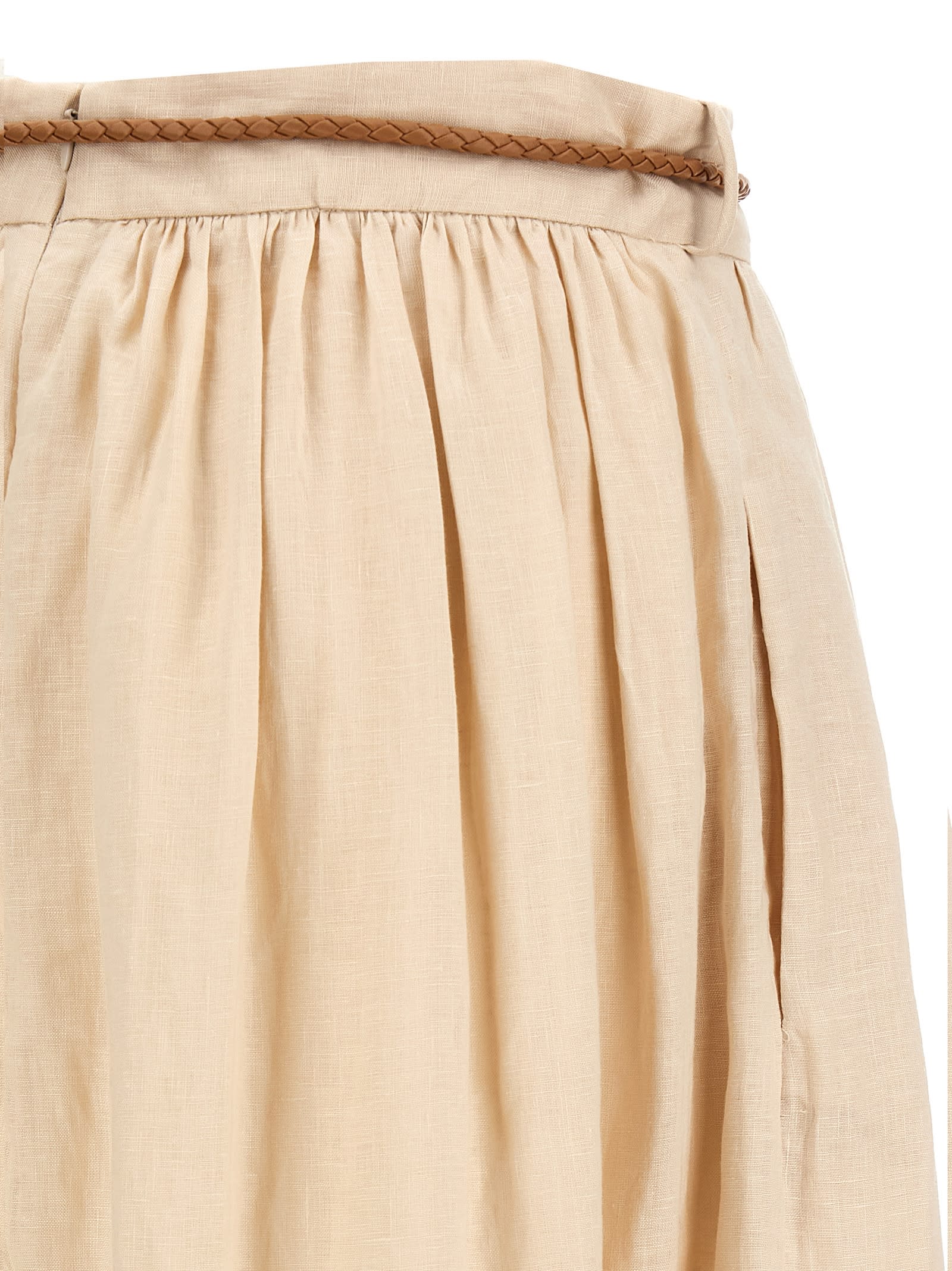 ZIMMERMANN WYLIE EMBROIDERED MIDI SKIRT