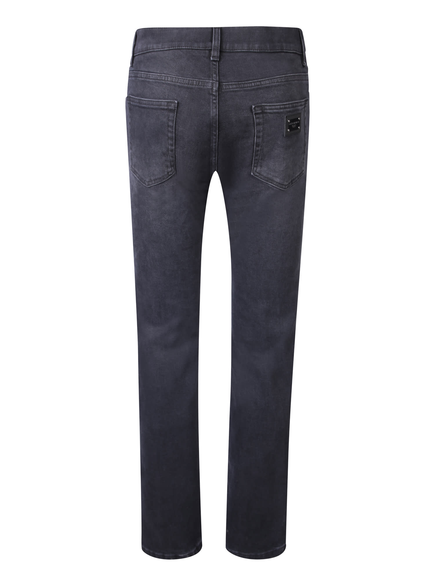 Shop Dolce & Gabbana Slim Fit Black Jeans In Grey