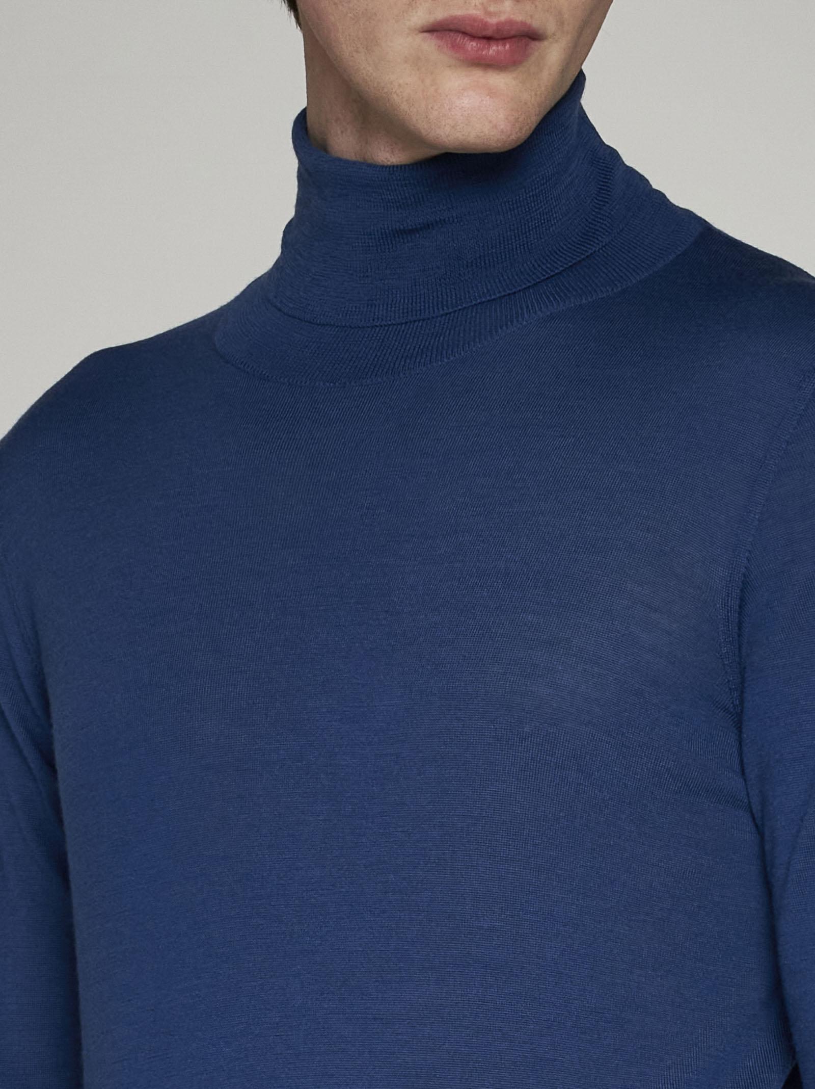 Shop Piacenza Cashmere Wool Turtleneck In Blu Avio