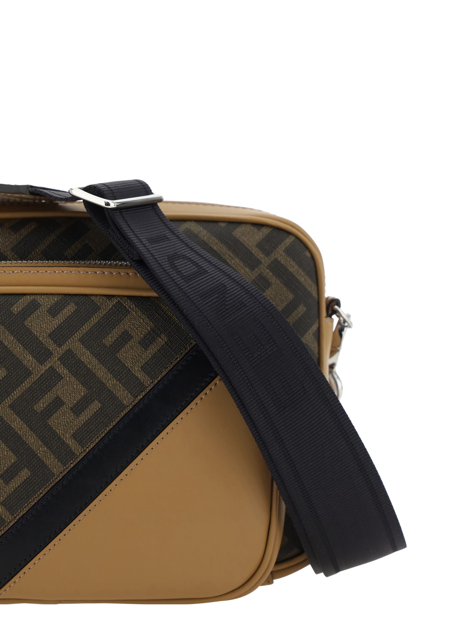 Shop Fendi Camera Case Shoulder Bag In Brown