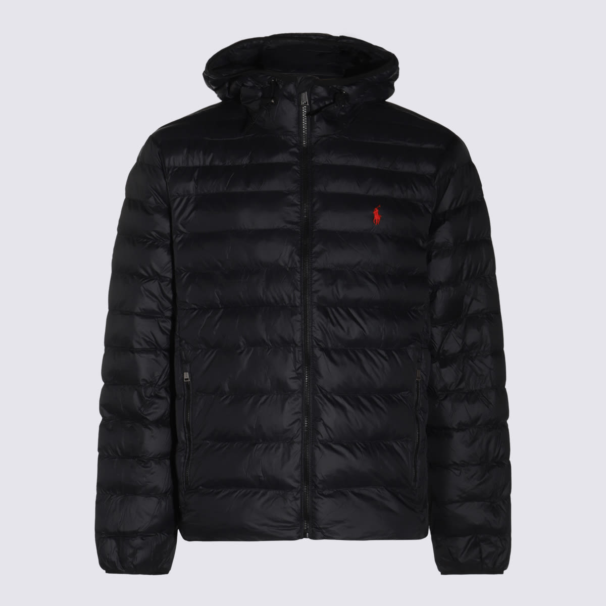 Shop Polo Ralph Lauren Black Nylon Down Jacket In Polo Black