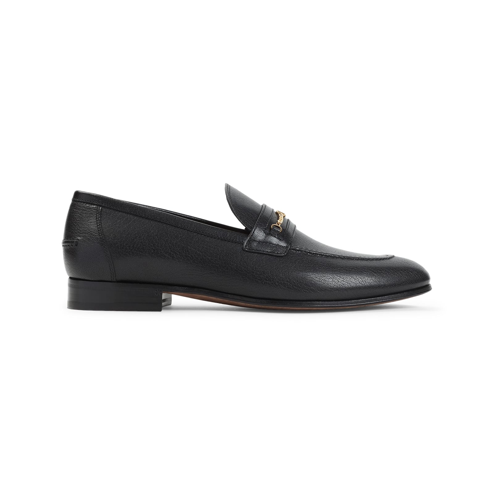 Valentino Logo-embellished Full-grain Leather Loafers In Black