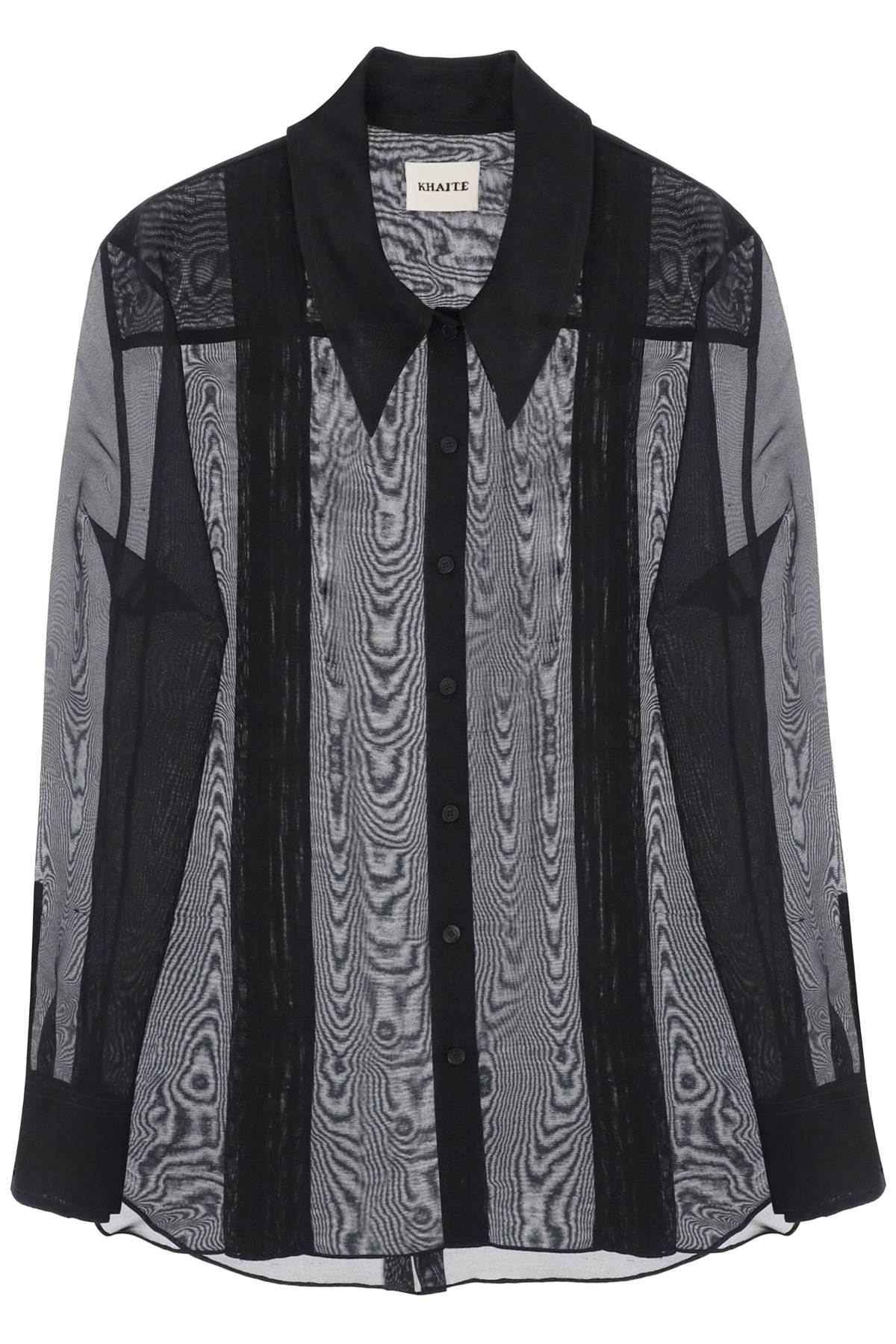 Shop Khaite Nori Shirt In Silk Organza In Black (black)