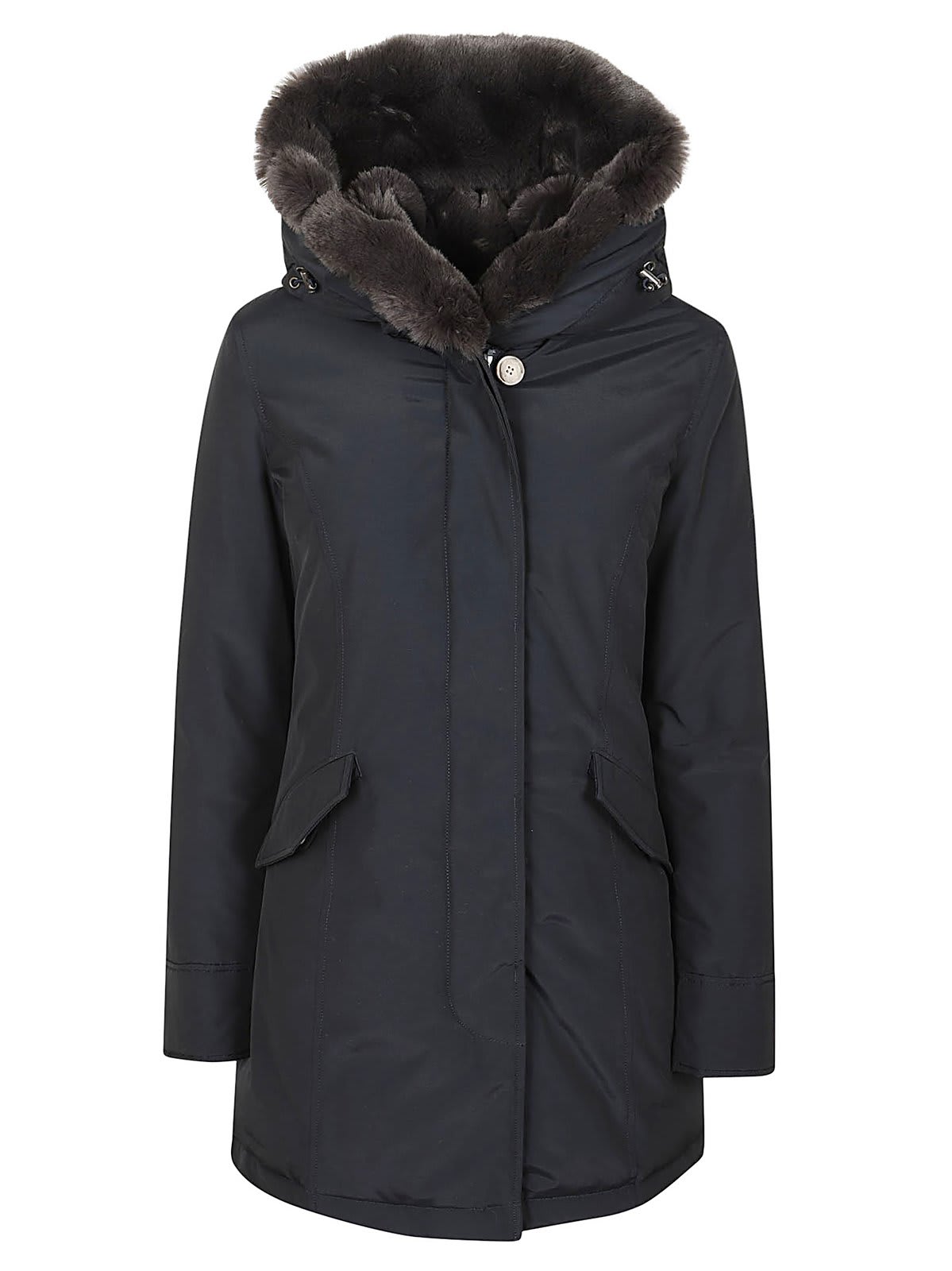 Shop Woolrich Beaker Hooded Down Parka In Dkn Dark Navy