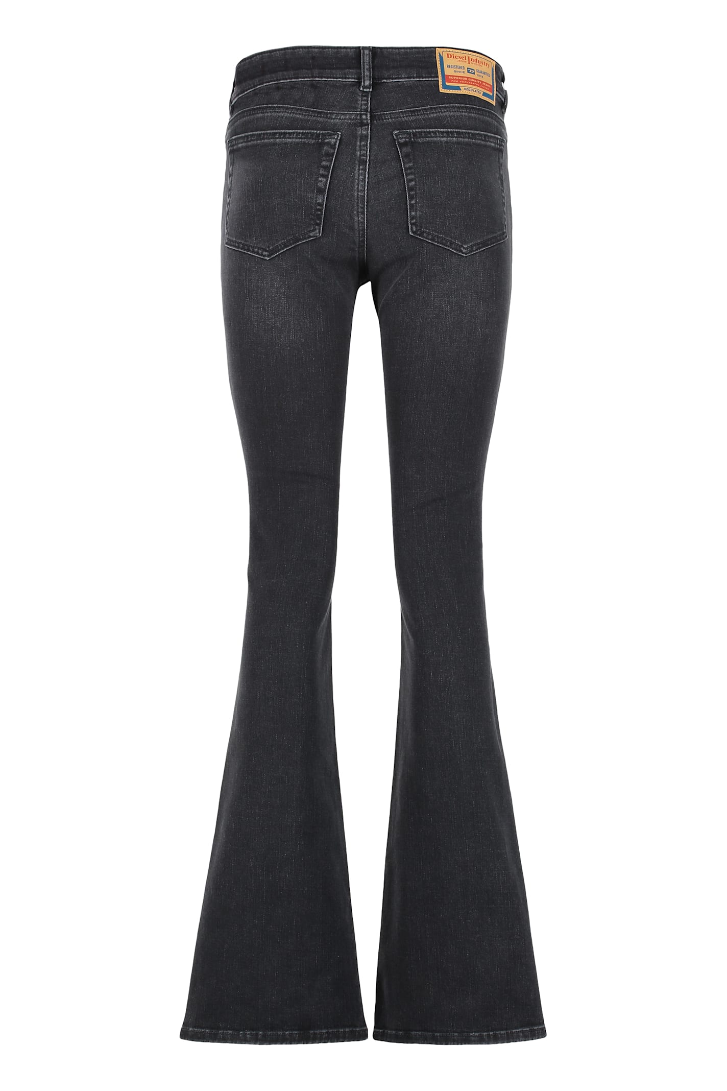 Diesel 1969 D-ebbey Flared Five Pocket Trousers In Gray