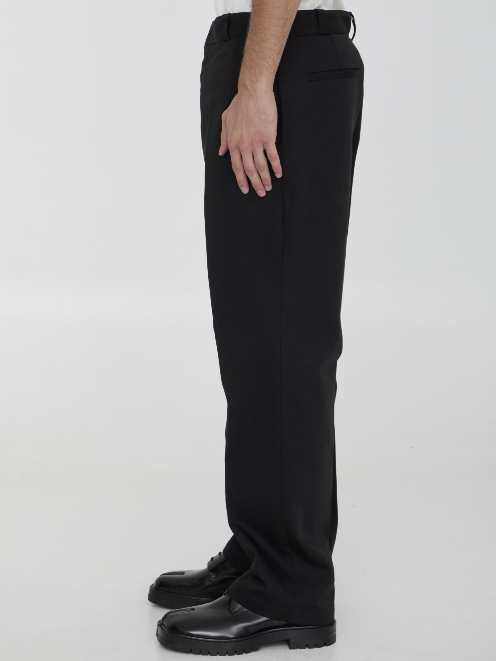 Shop Maison Margiela Pleated Trousers In Black