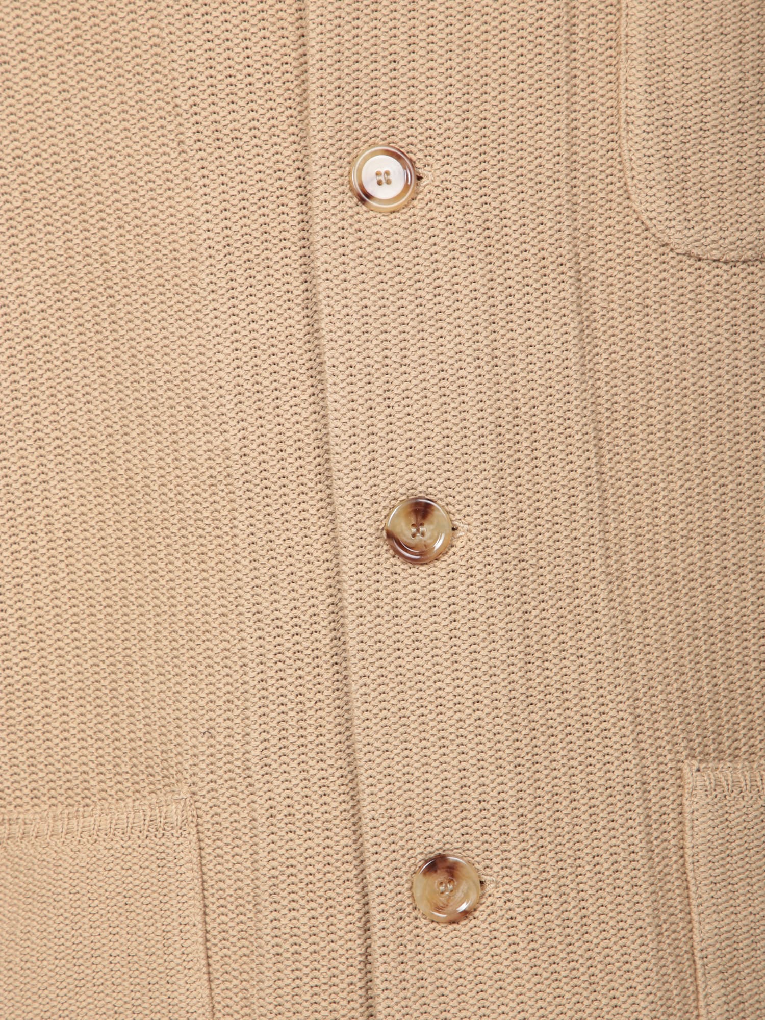 Lardini Textured Cotton Shirt With Functional Pockets In Beige