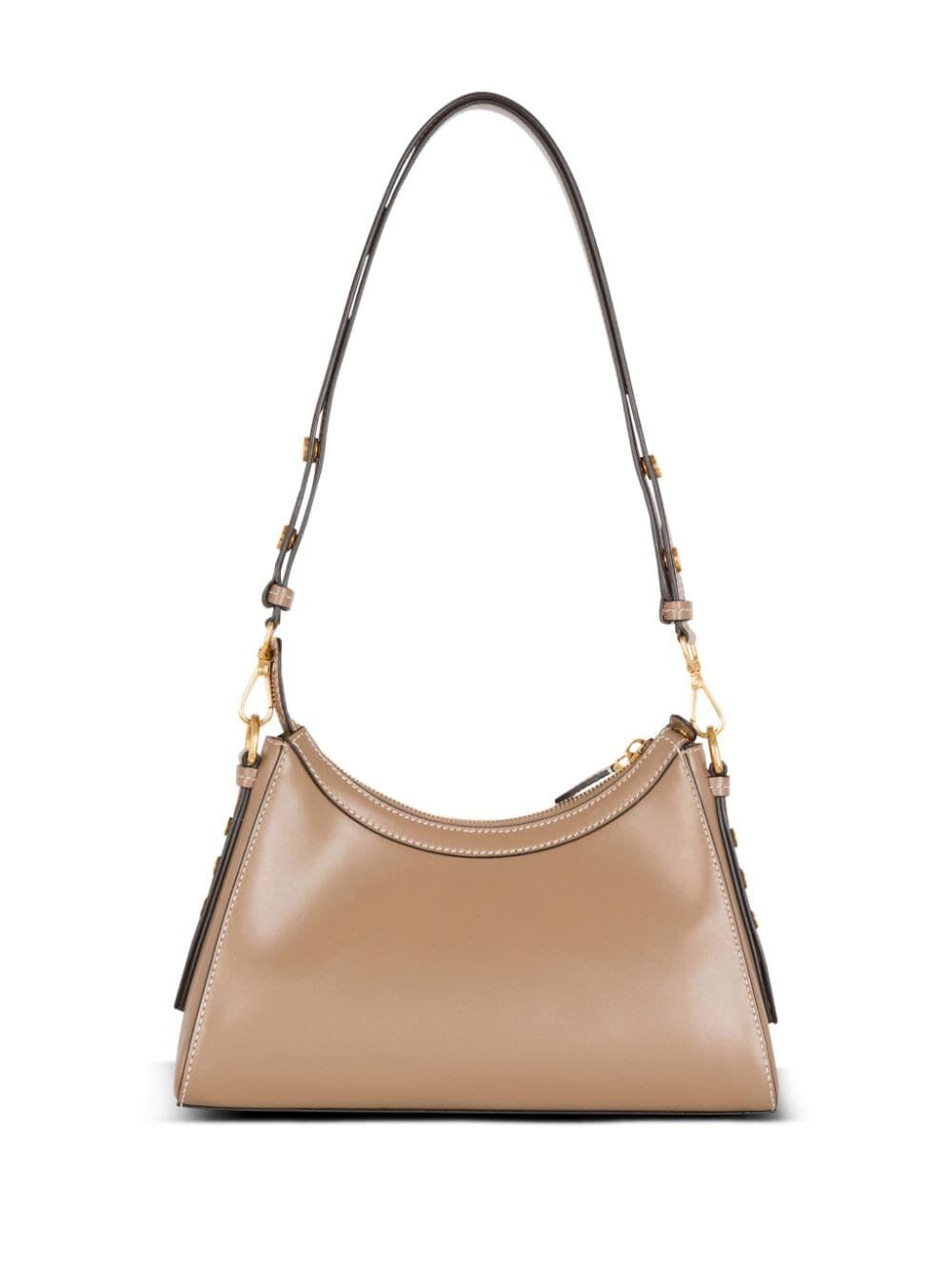 Shop Balmain B-buzz Hobo Bag In Ag Taupe