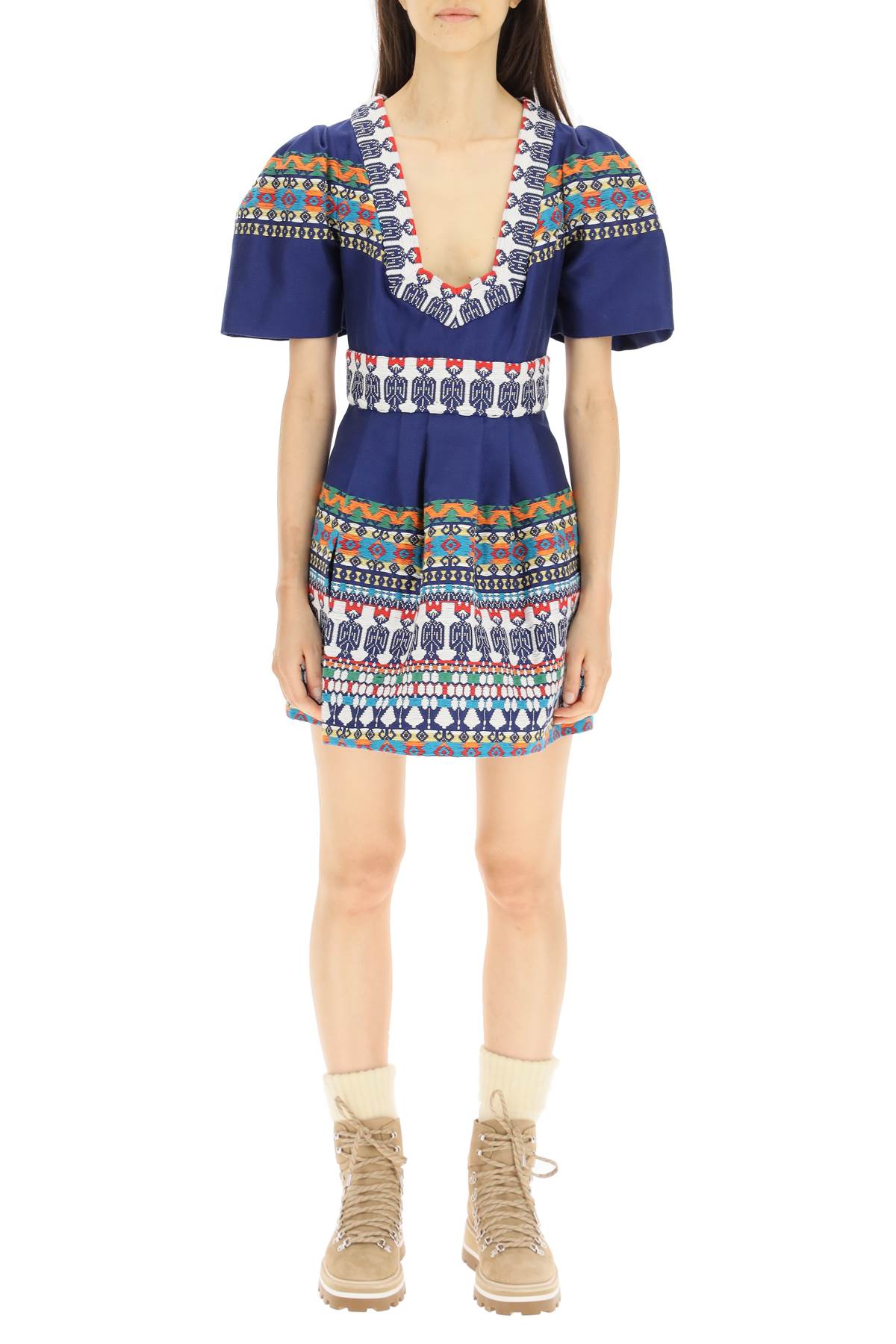Dsquared2 Embroidered Cotton Mini Dress With Shorts | Smart Closet