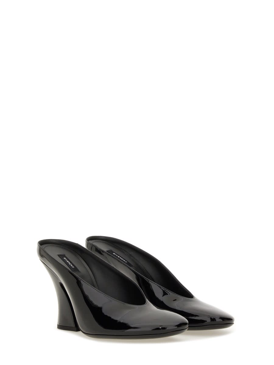 Givenchy Glossy Finish Curved Heel Pointed Toe Mules In Multi