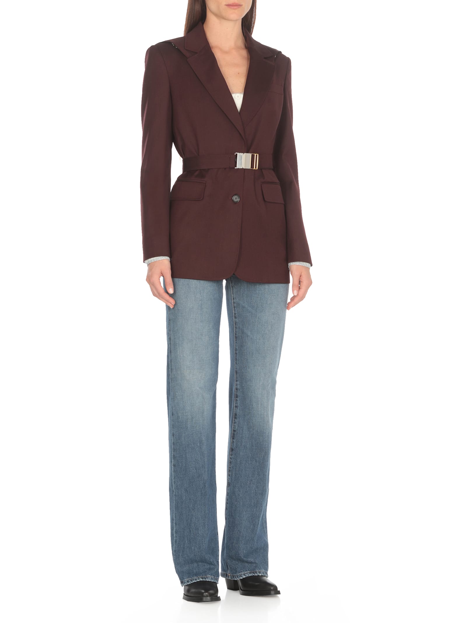 Shop Pinko Cortez Blazer In Bordeaux