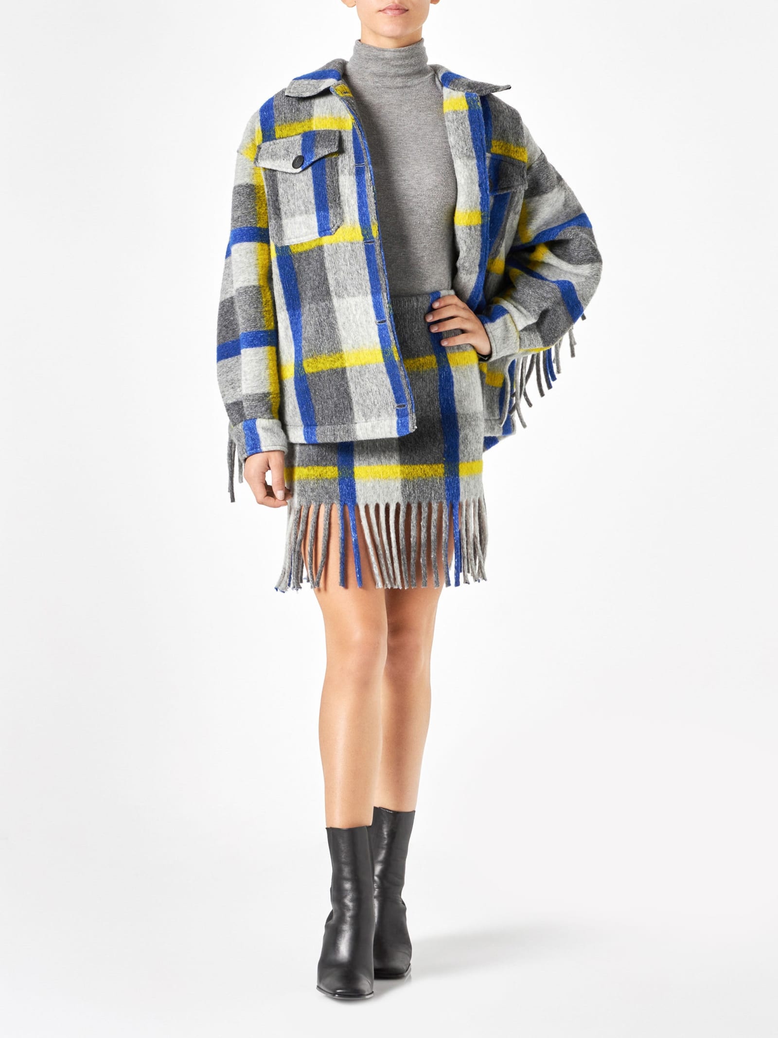 Mc2 Saint Barth Woman Skirt With Fringes In Multicolor