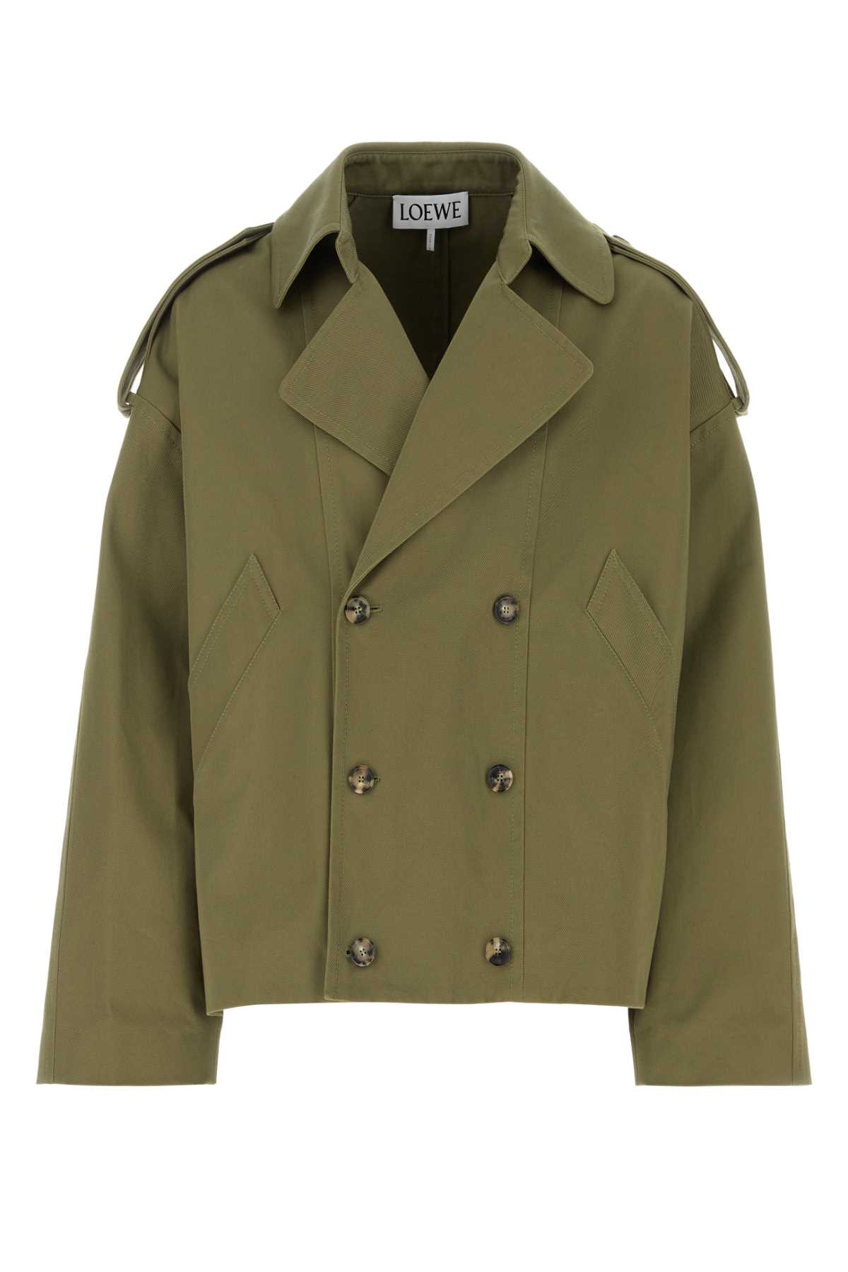 Green Cotton Trench Coat