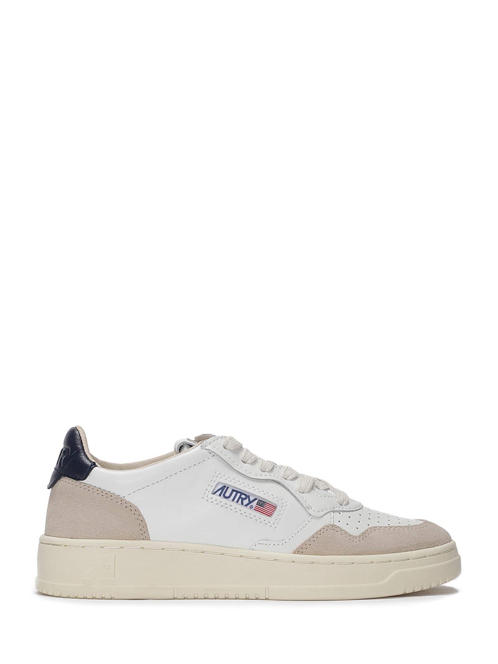 Autry Medalist Low Leather Low-top Sneakers With Suede Inserts