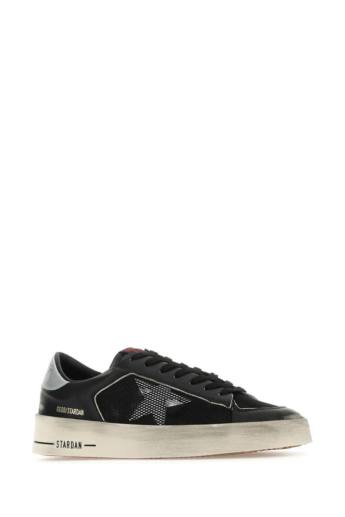 Shop Golden Goose Multicolor Leather And Mesh Stardan Sneakers In Black