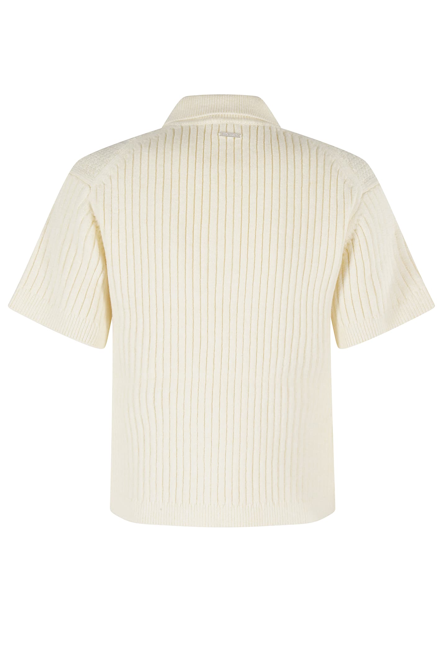 Jw Anderson J. W. Anderson Cropped Cable Knit Polo In Neutral