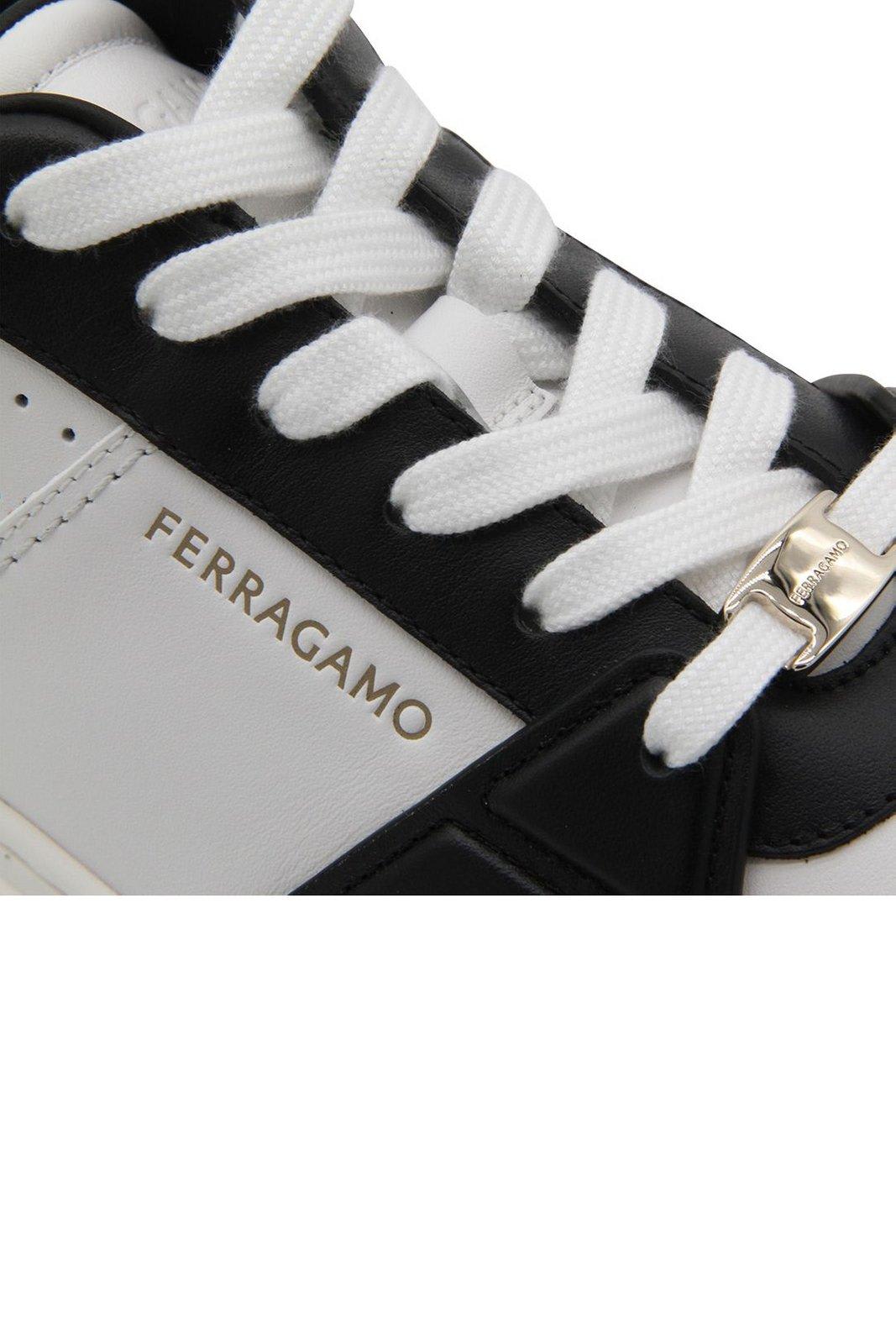 Shop Ferragamo Two-toned Low-top Sneakers In Black/white