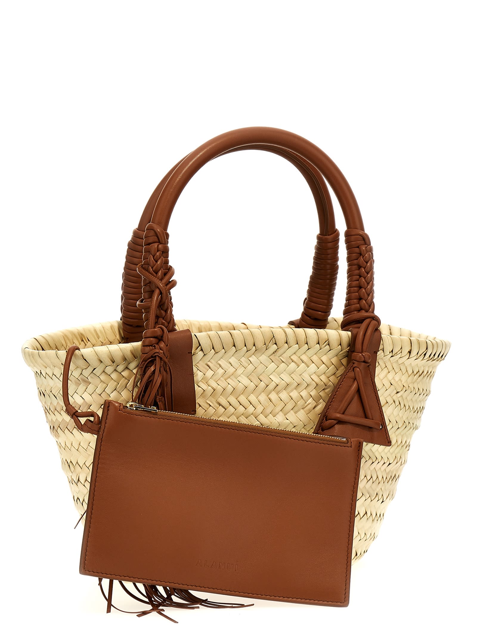 Shop Alanui Icon Palm Leaf Small Handbag In Multicolor