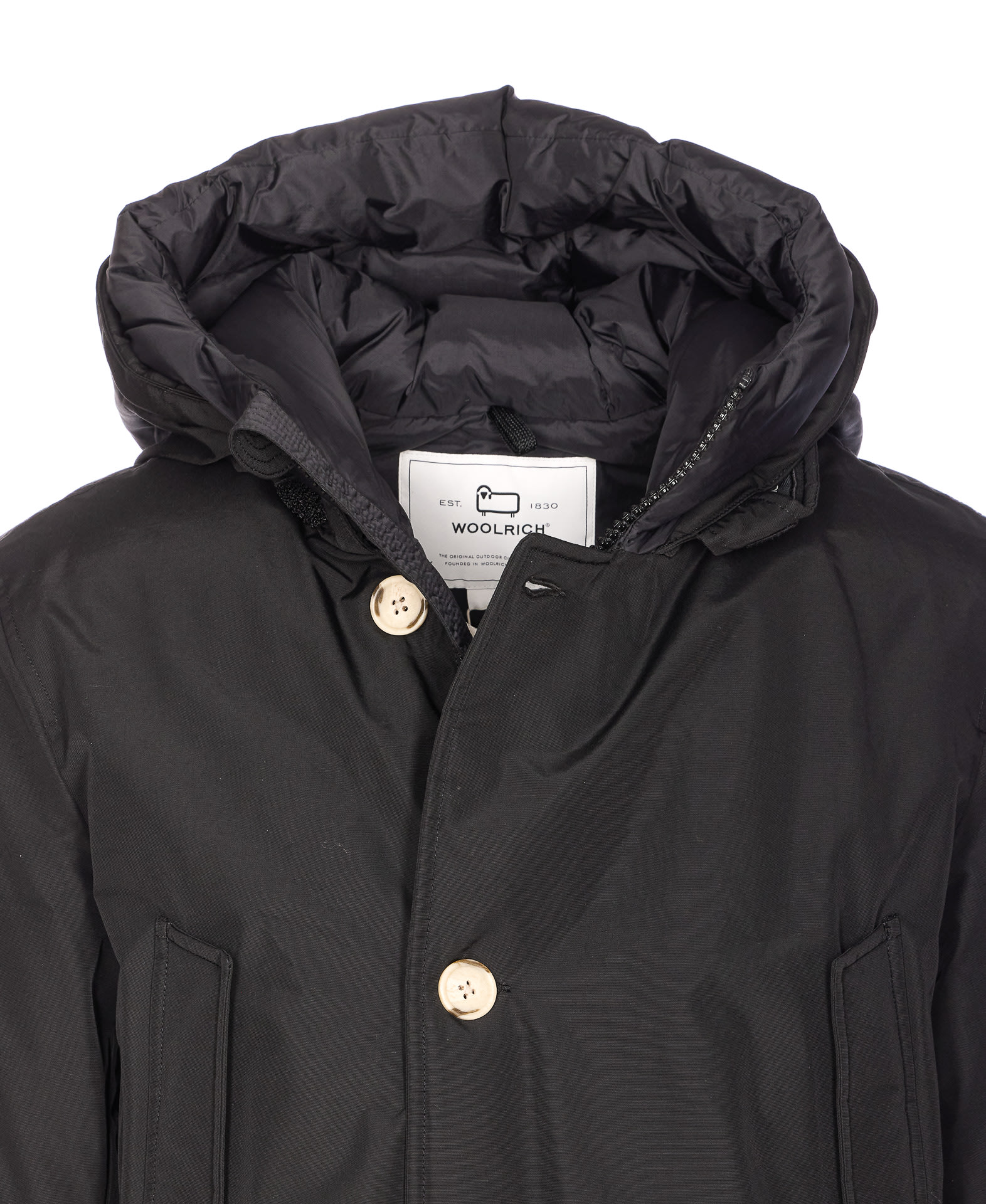 Woolrich Arctic Flap-pocket Coat In Black