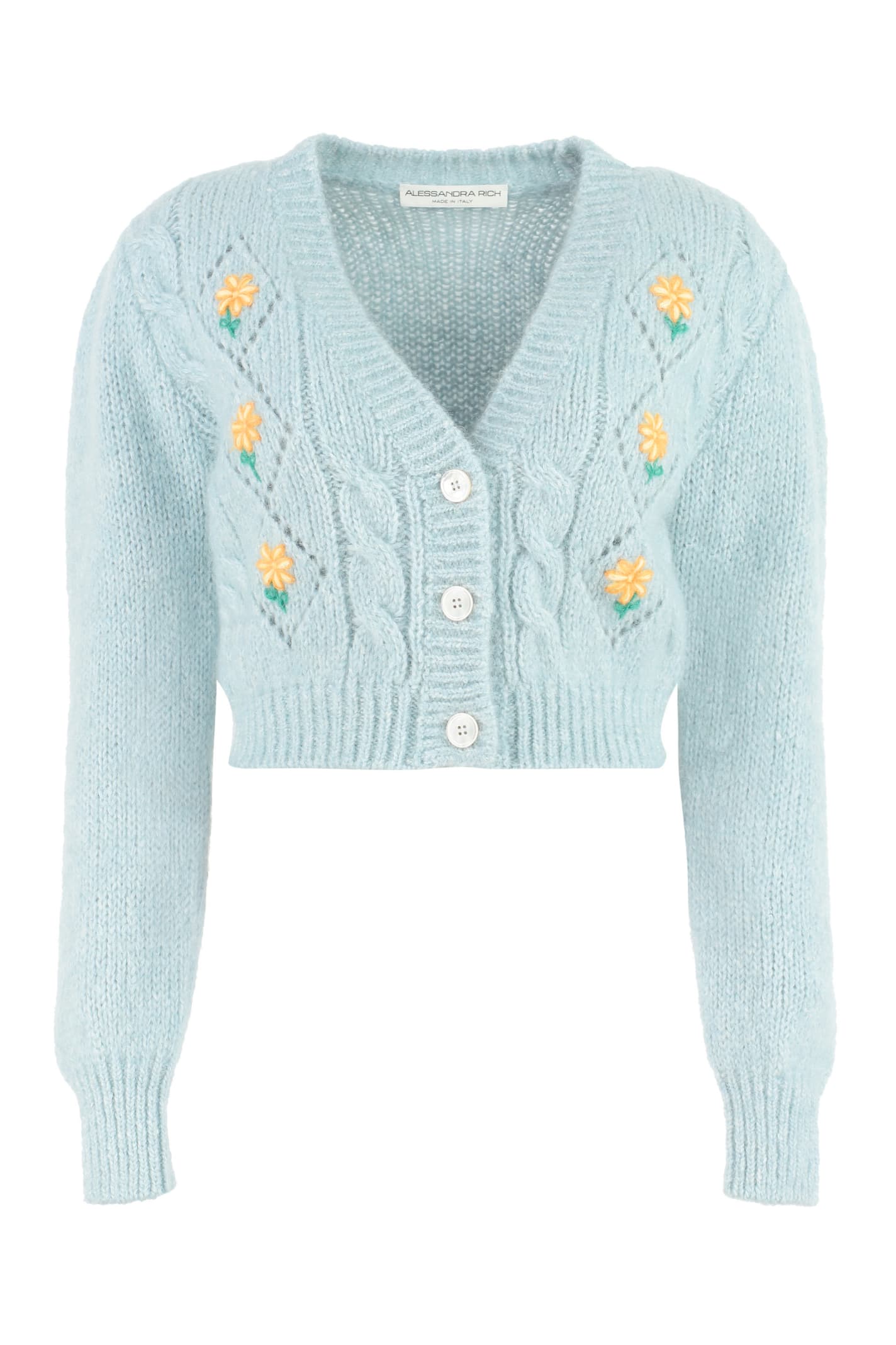 Alessandra Rich Cropped-length Knitted Cardigan
