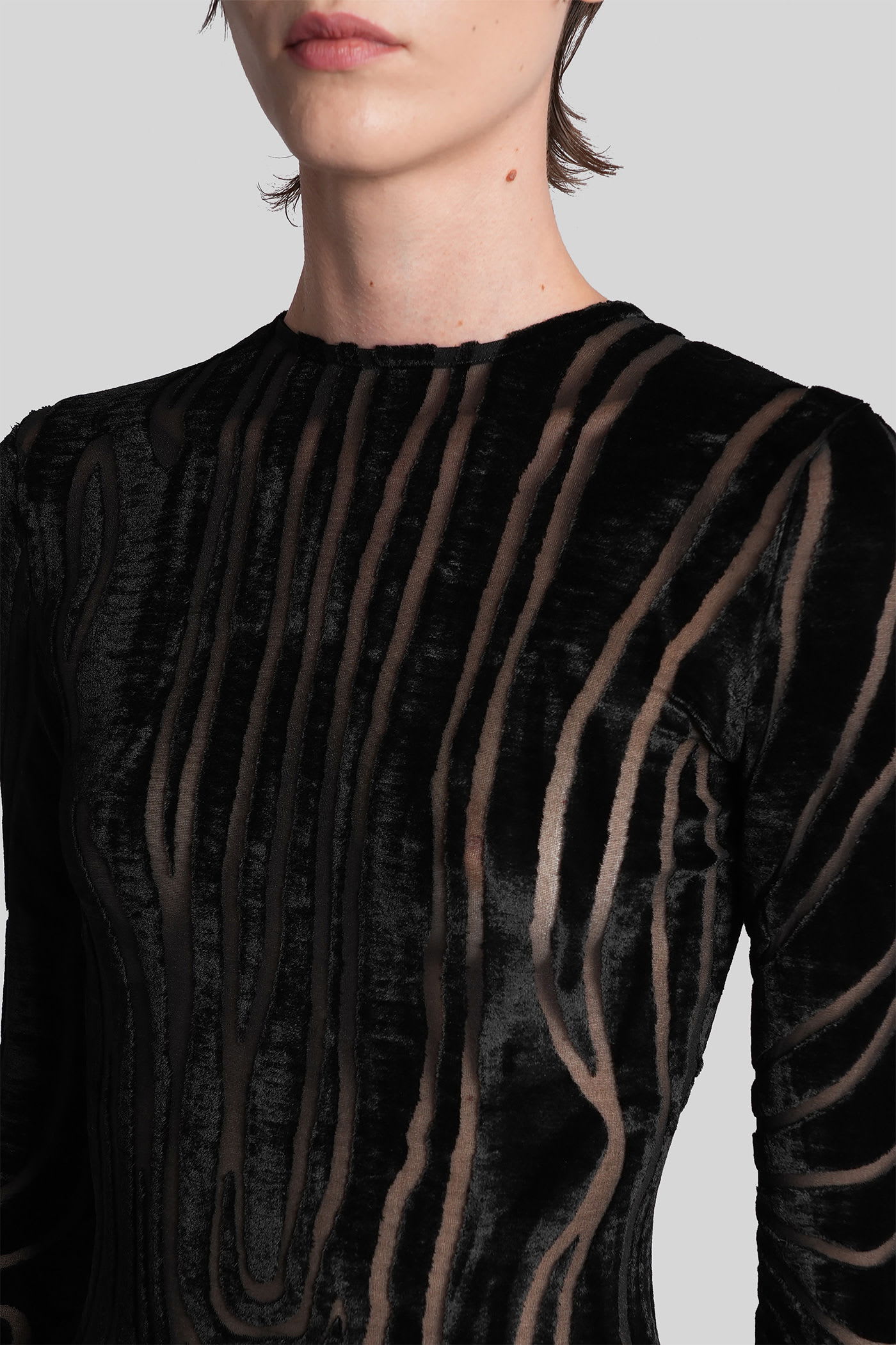 Balmain Long Sleeve Zebra Print Bodycon Dress In Black