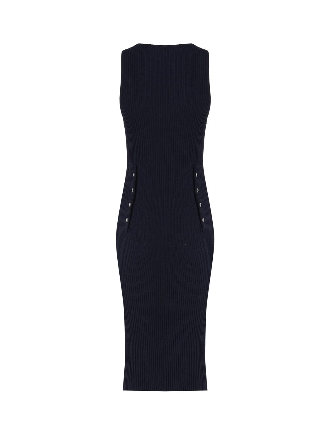 Shop Bottega Veneta Midi Dress In Viscose In Midnight Blue