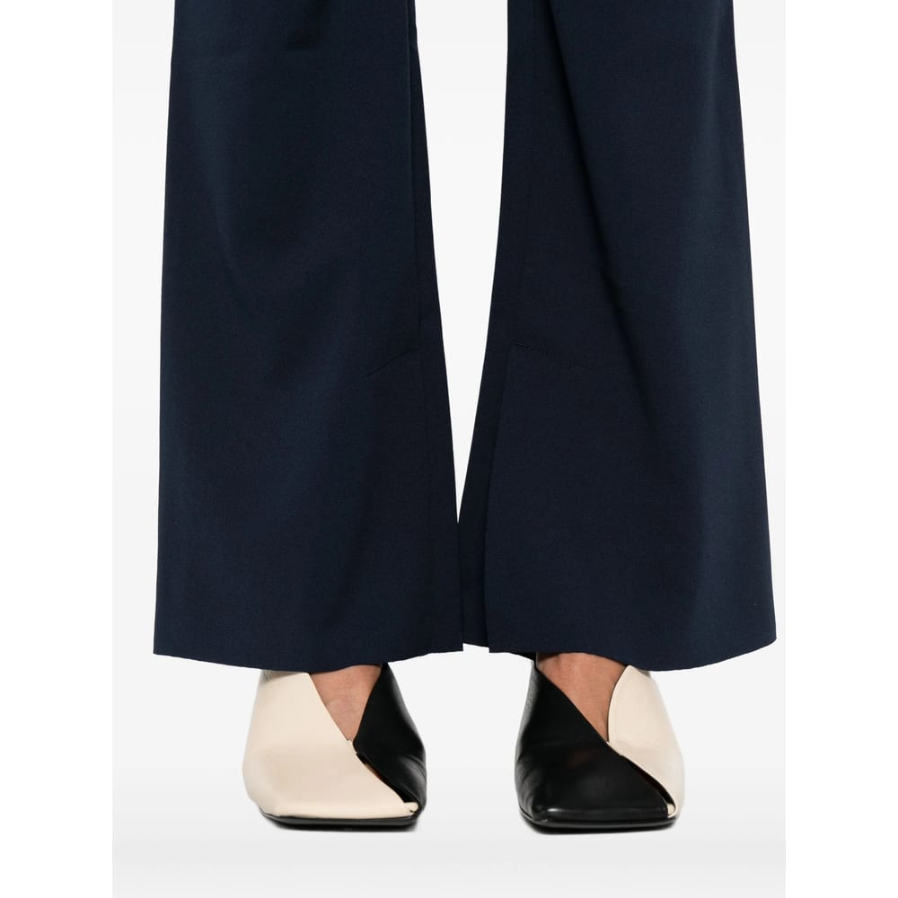 Calvin Klein Stretch Crepe Straight Pant In Blue