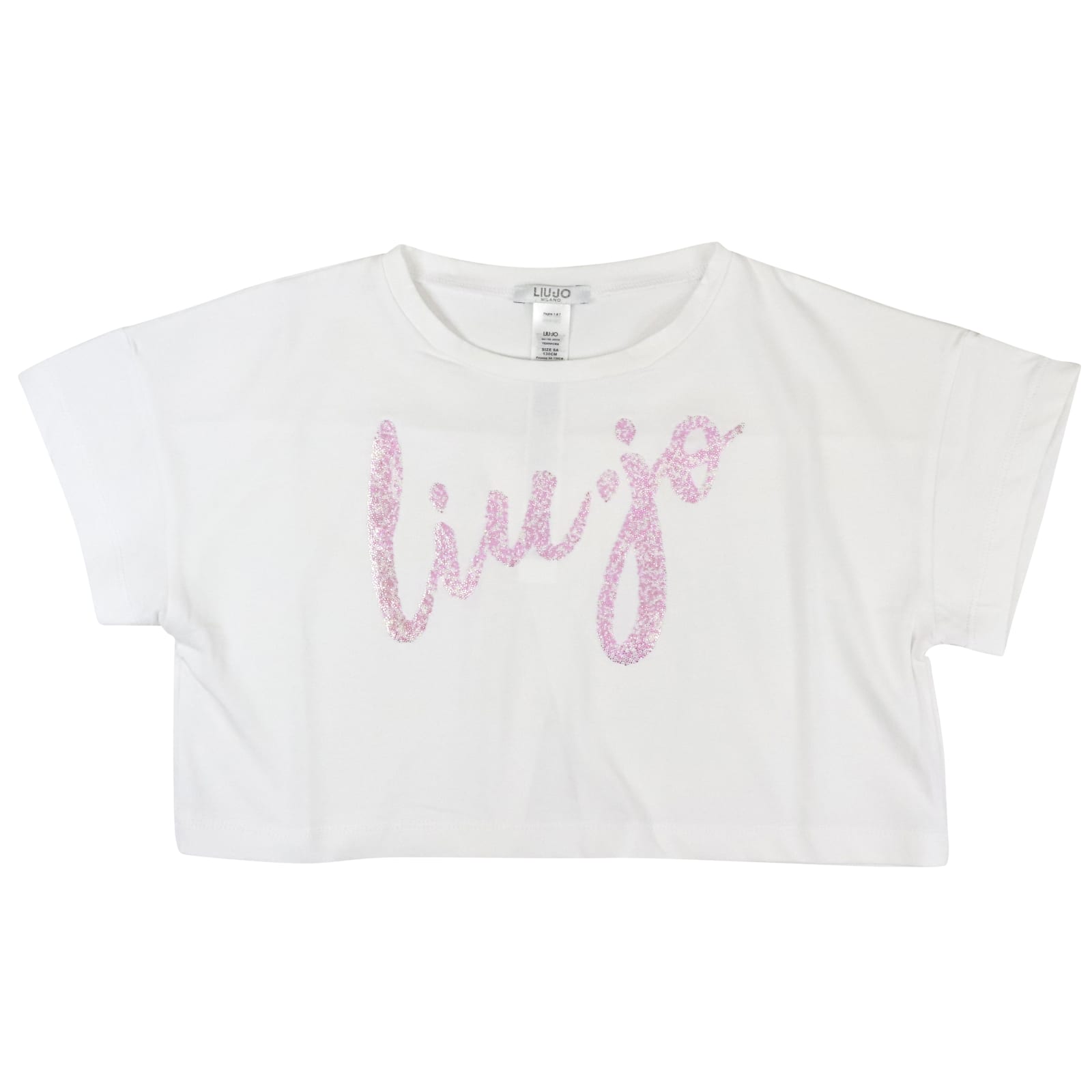 Liu •jo Kids' Cotton T-shirt In White / Pink