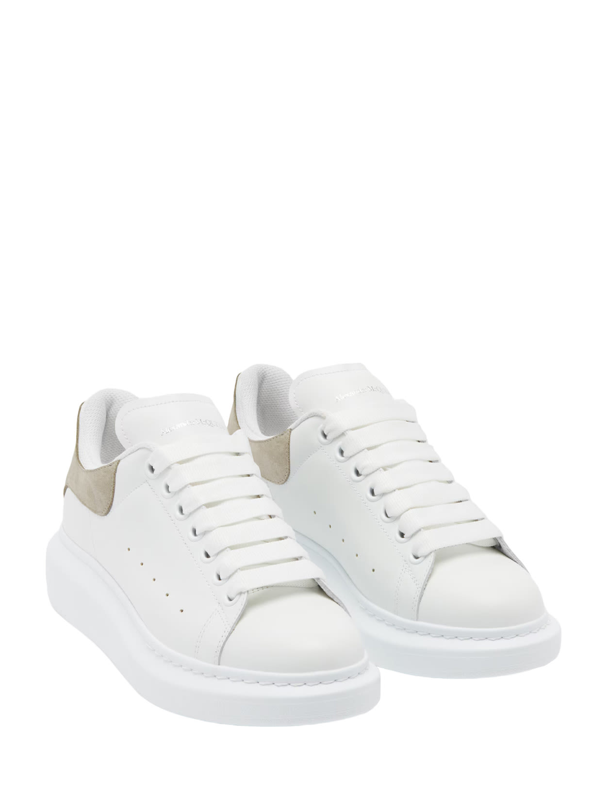 Shop Alexander Mcqueen Oversized Sneakers In White/beige