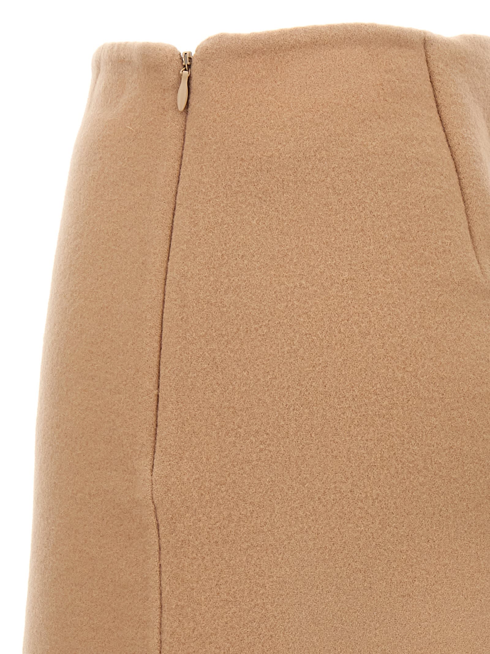 Shop Ermanno Scervino Mini Wool Skirt In Beige
