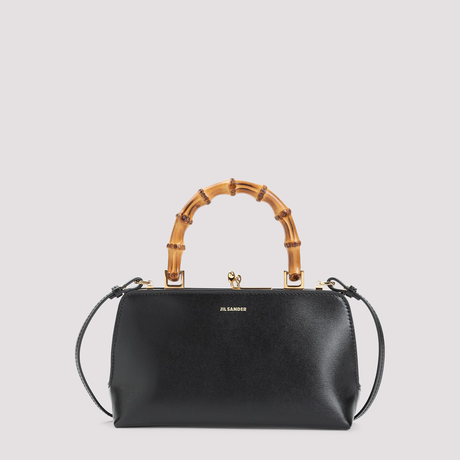 Jil Sander Goji Mini Bamboo Bag In Black