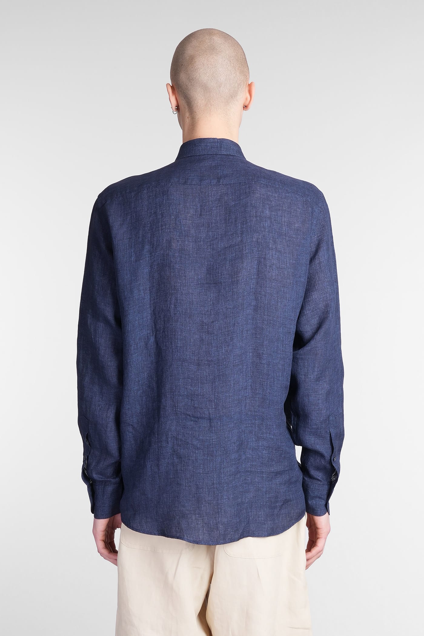 Shop Zegna Shirt In Blue Cotton