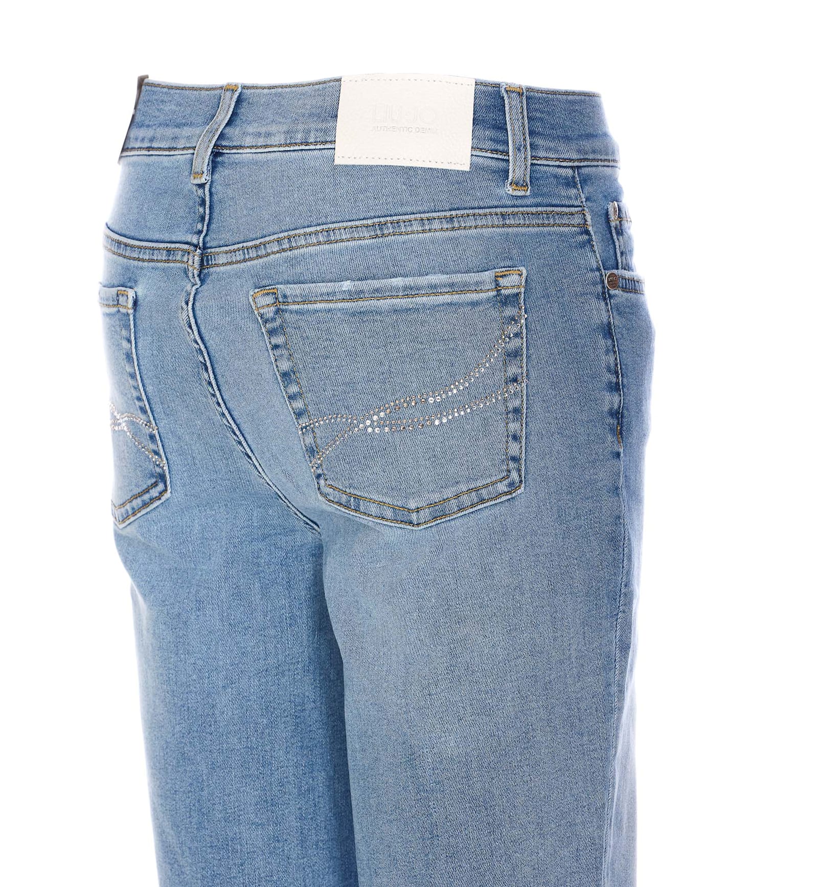 Liu •jo Liu Jo Distressed Slim Cropped Jeans In Denim
