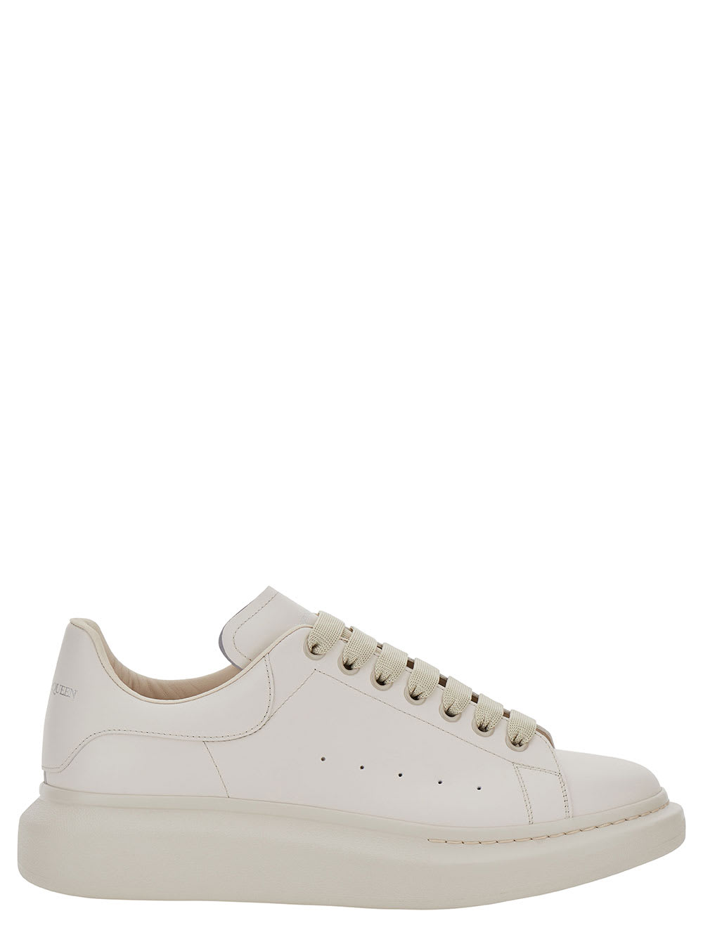 Low Top Sneakers With Platform In Leather