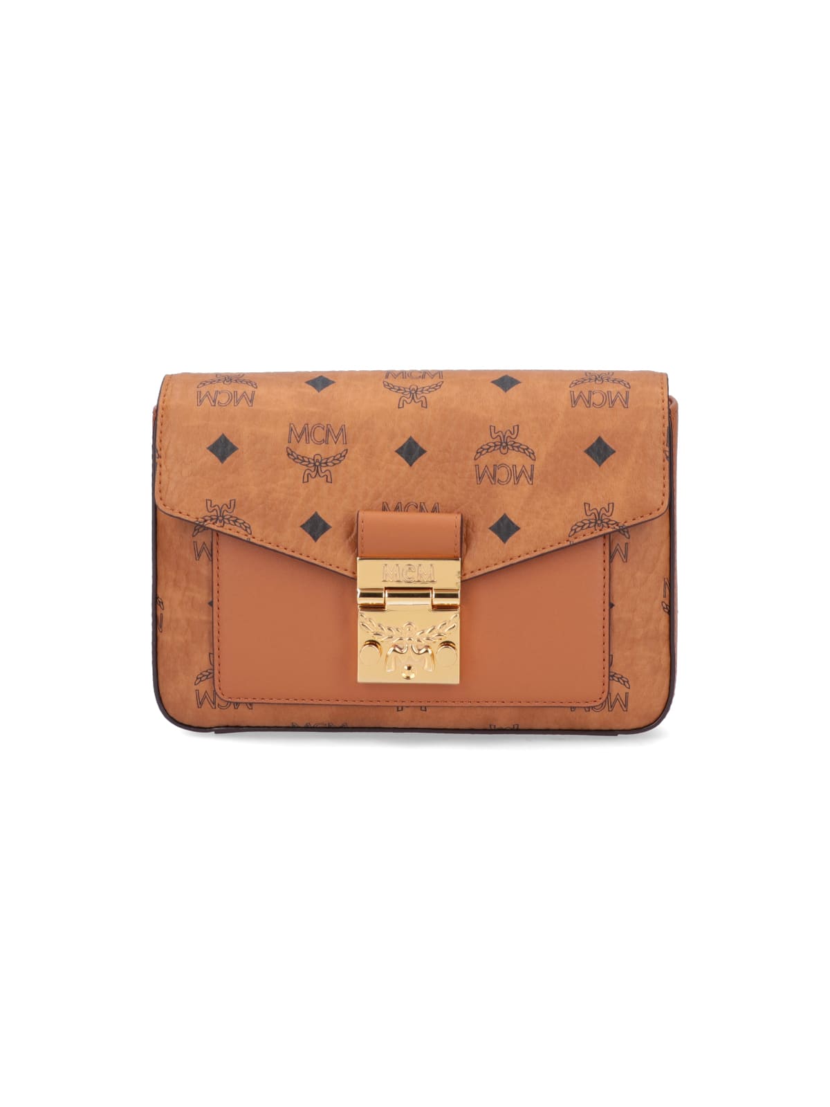 Shop Mcm Millie Shoulder Bag In Visetos In Brown