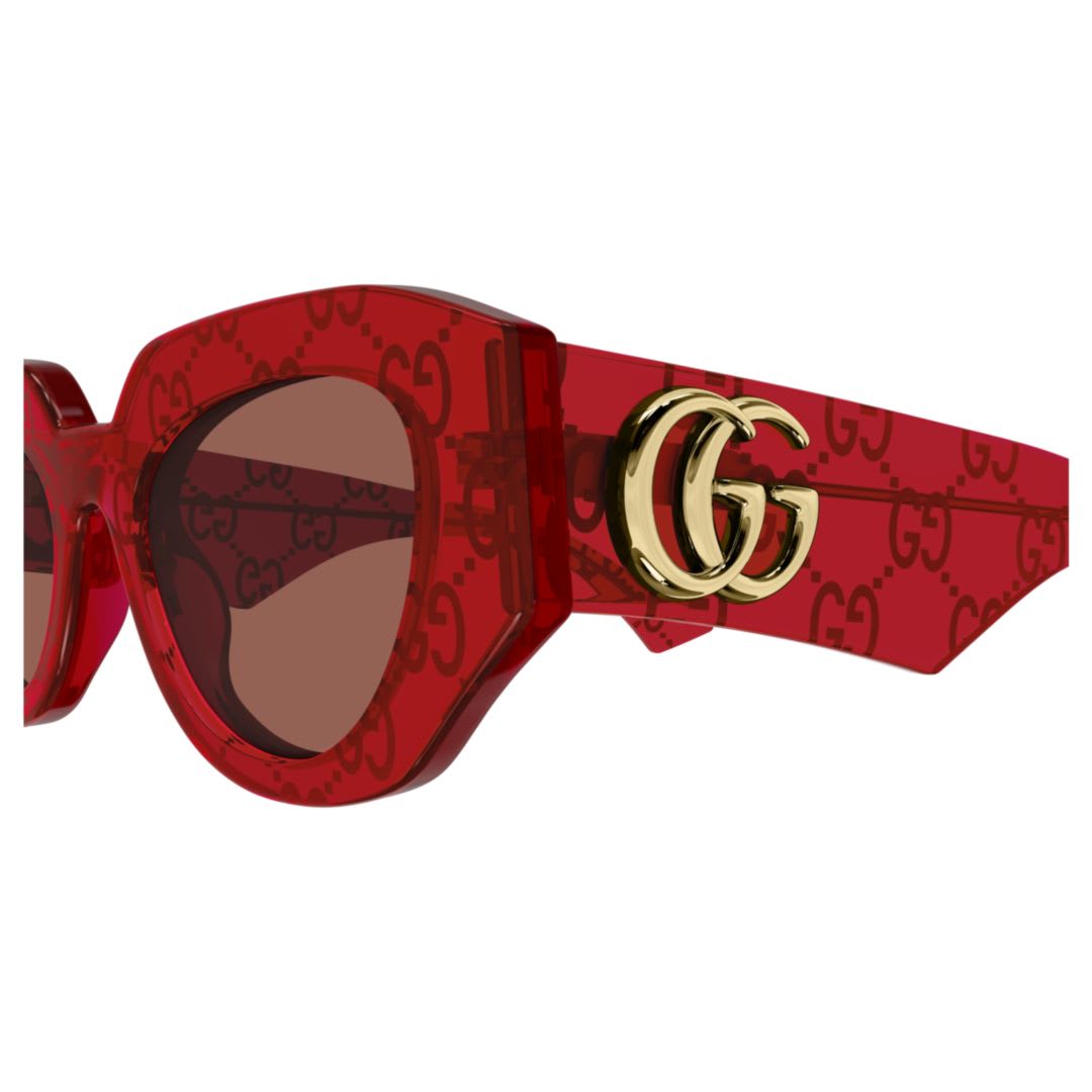 Gucci Gg1421s006 Red Red Brown In Red