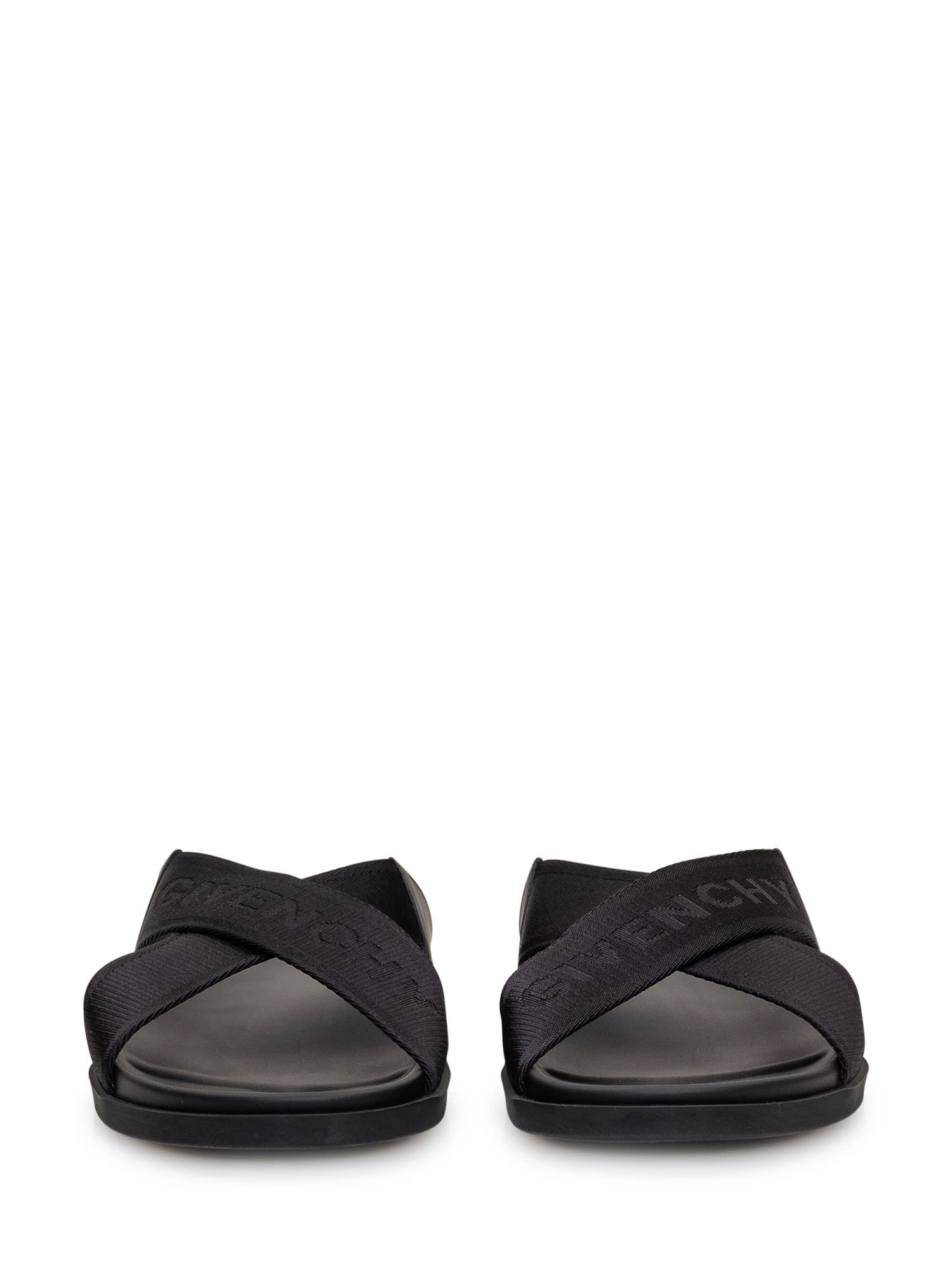 Shop Givenchy Crossed Sandal In Black
