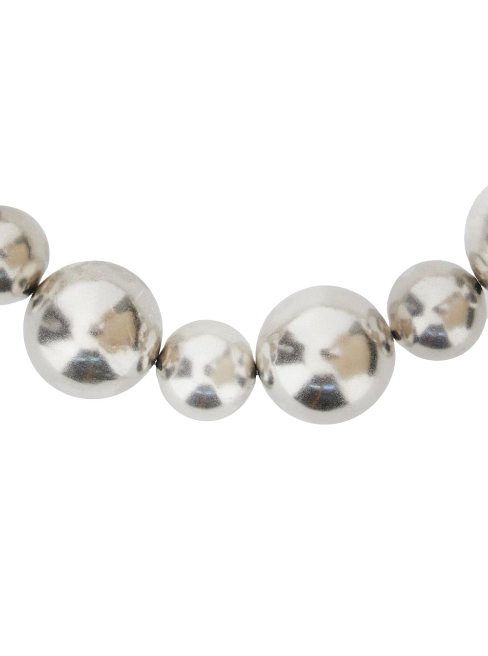 Forte Forte Metallic Beaded Necklace With Rear Closure In Metallic