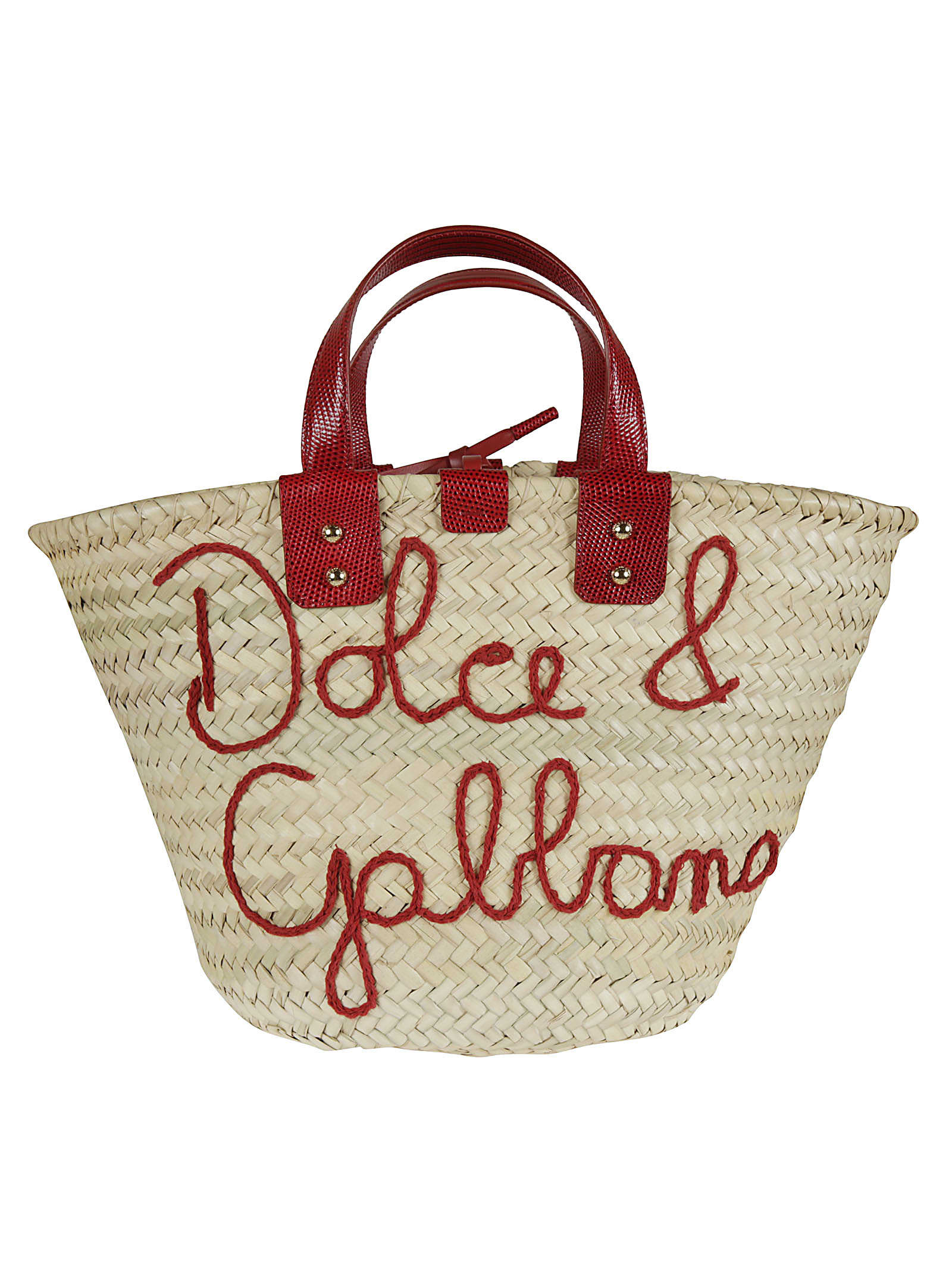 DOLCE & GABBANA LOGO EMBROIDERED WOVEN SHOPPER BAG,11260792