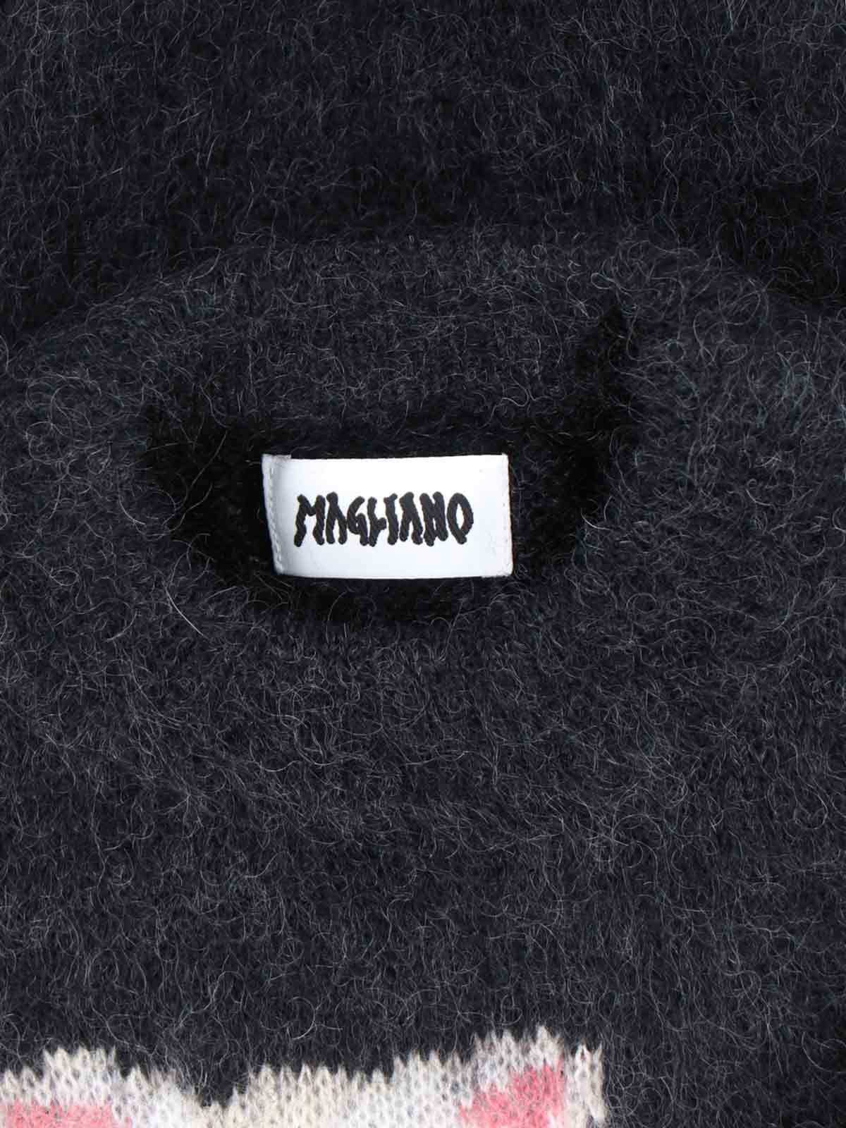 Shop Magliano Cat Intarsia Sweater In Black