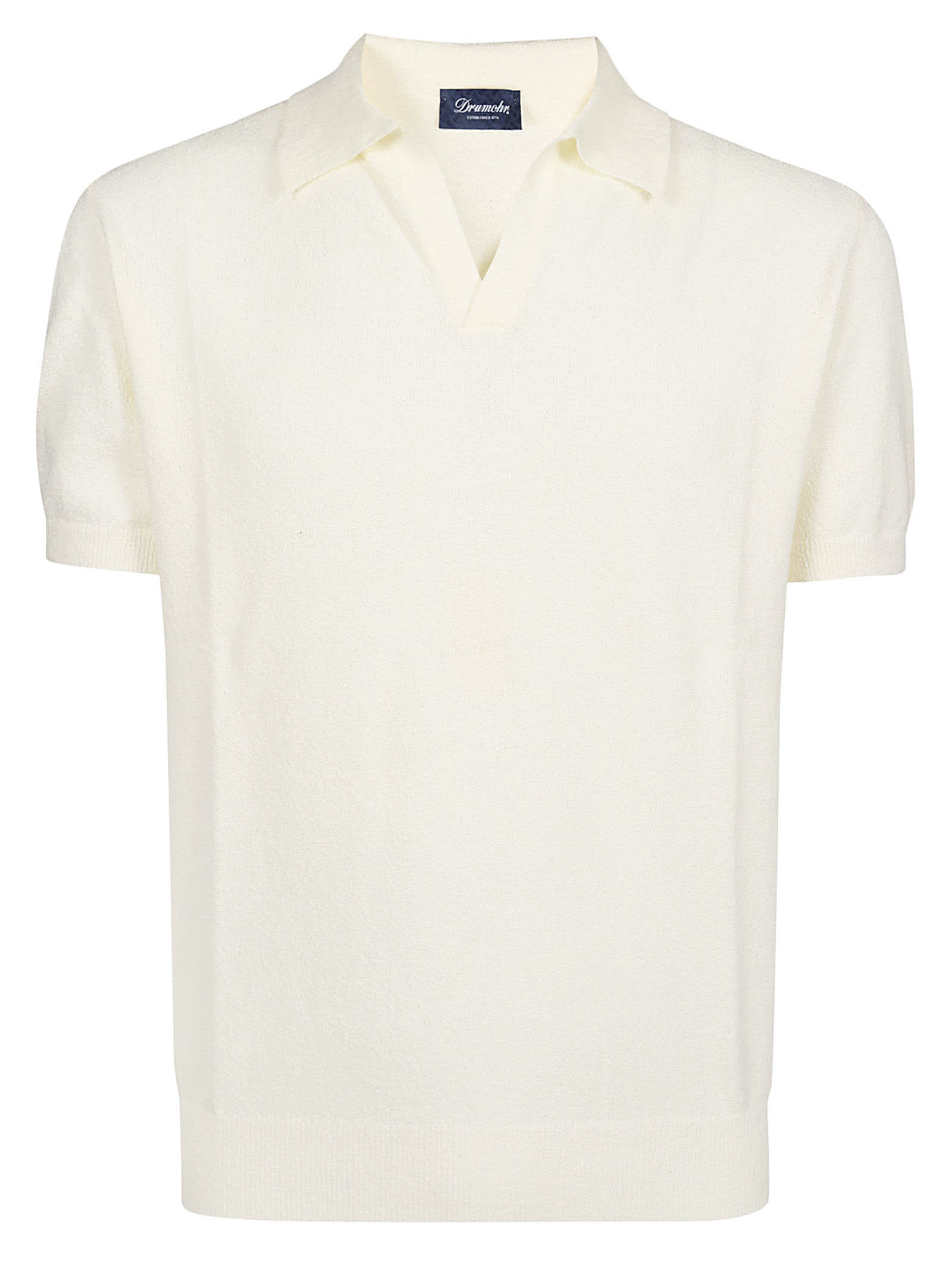 Shop Drumohr Jhonny Short Sleeve Polo Shirt In Bianco