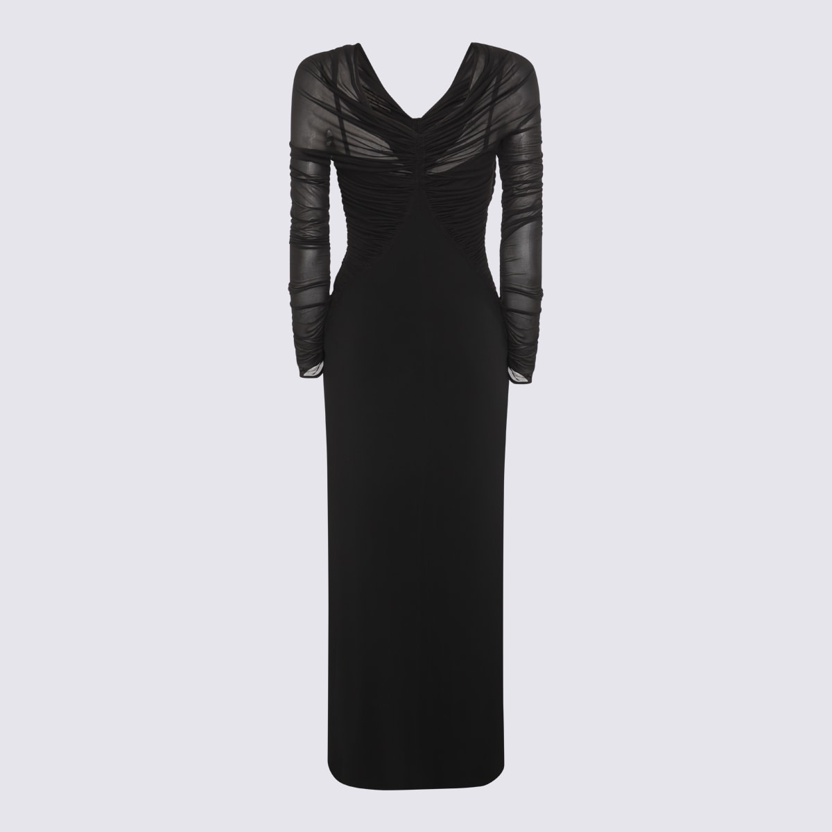 Max Mara Long Locri Dress In Draped Jersey In Black