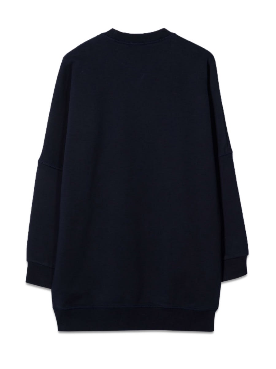 Dsquared2 Logo Print Cotton Sweat Dress In Blue