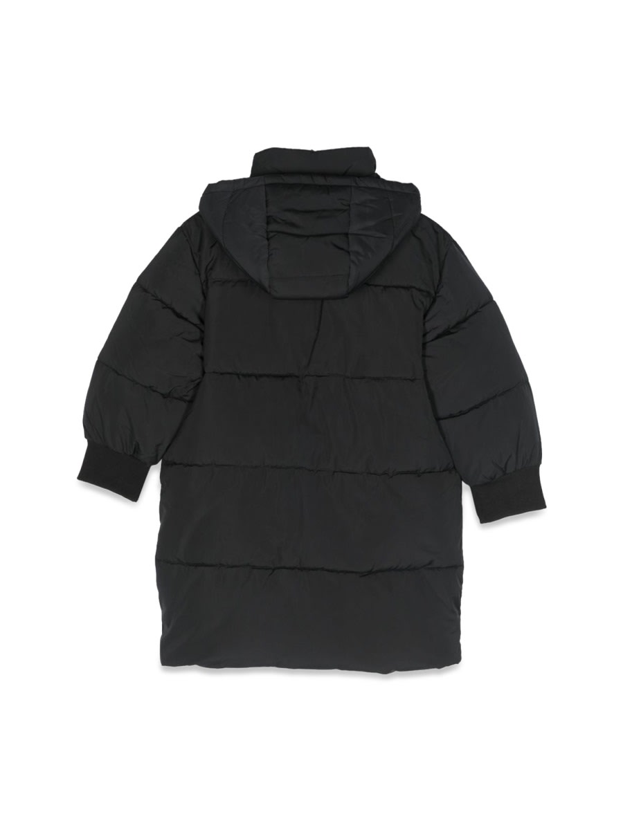 Shop Stella Mccartney Long Down Jacket With Hood In Black