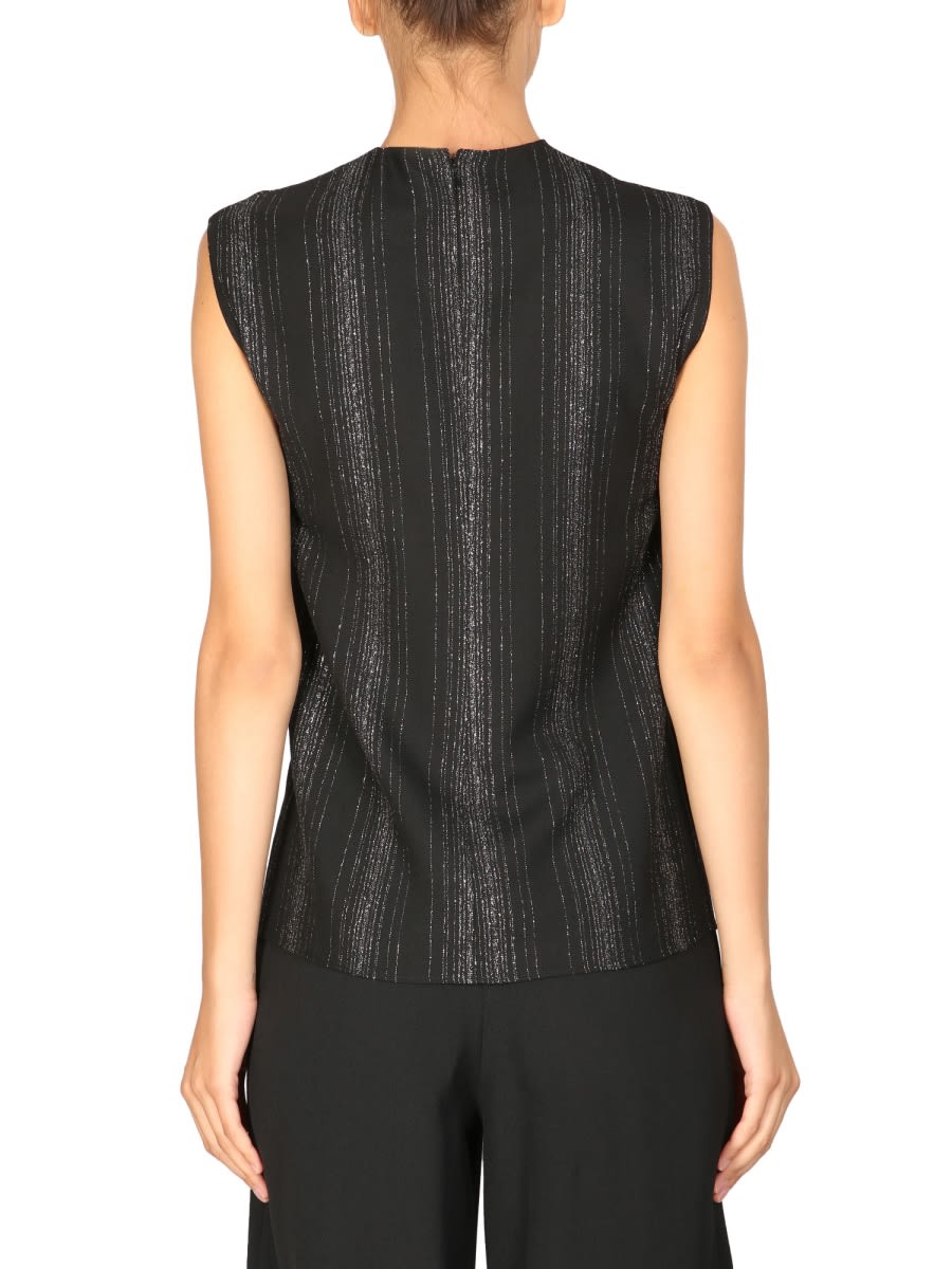 Shop Stella Mccartney Lurex Tailored Top In Black