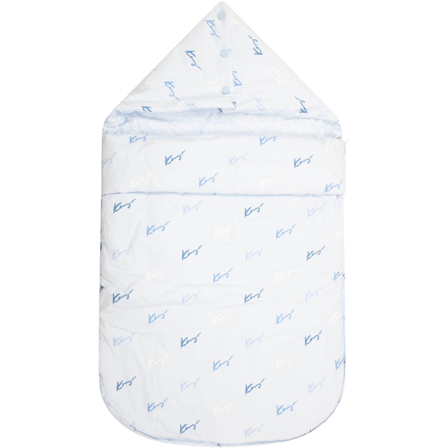 Kenzo Kids Light Blue Sleeping Bag For Baby Boy With Logo