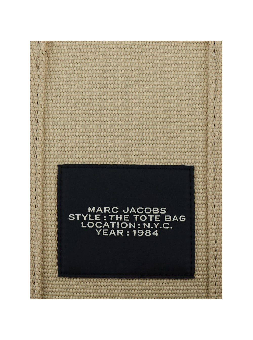 Shop Marc Jacobs Beige Handbag With Jacquard Logo In Cotton Blend Canvas Woman In White